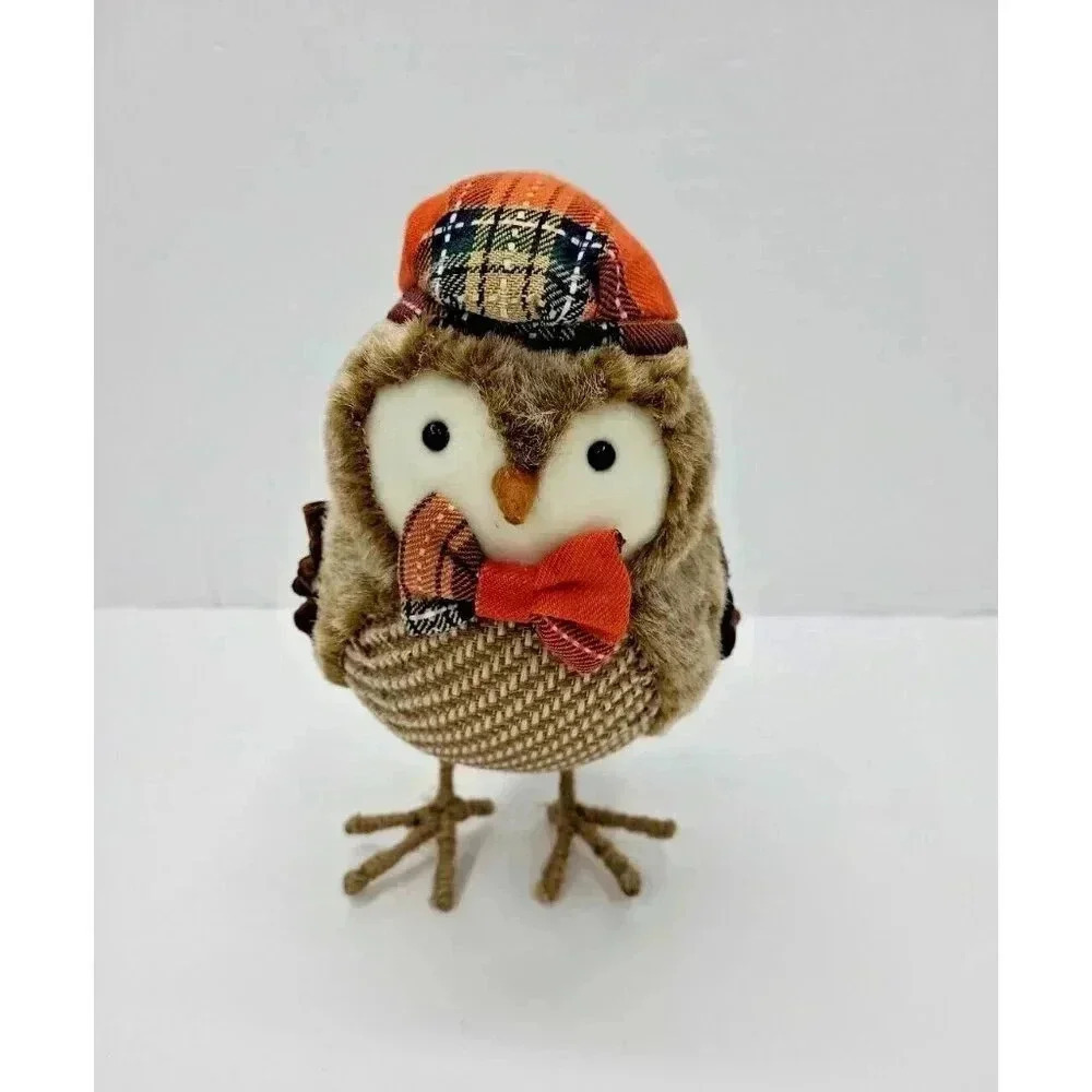Spritz Bird by Harvest House Fall Autumn Plaid Thanksgiving Young Pilgrim